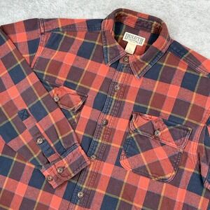 Duluth Burlyweight Heavy Flannel Button Up Shirt Mens Large Plaid Long Sleeve